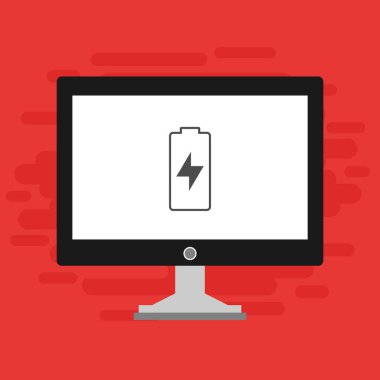 Batarya Simge Vektörü İllüstrasyon şablonuna sahip dizüstü bilgisayar