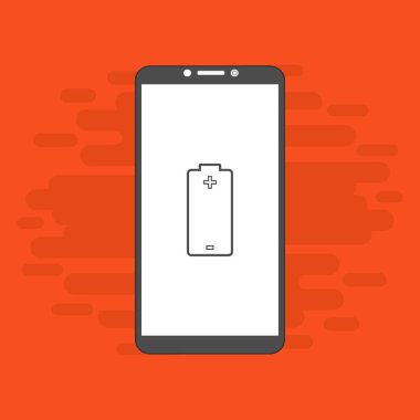 Akü şarj simgesi vektör logosuna sahip akıllı telefon