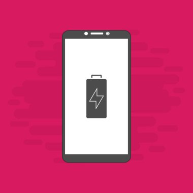 Basit düz pil akıllı telefon simgeleri. Vektör sembolleri ve tasarım ögeleri.