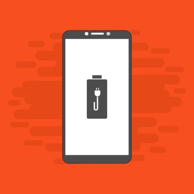 Basit düz pil akıllı telefon simgeleri. Vektör sembolleri ve tasarım ögeleri.