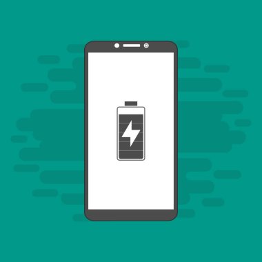 Basit düz pil akıllı telefon simgeleri. Vektör sembolleri ve tasarım ögeleri.