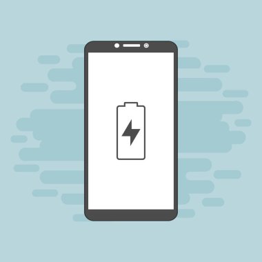 Basit düz pil akıllı telefon simgeleri. Vektör sembolleri ve tasarım ögeleri.