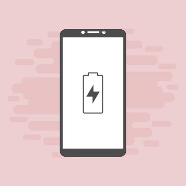 Basit düz pil akıllı telefon simgeleri. Vektör sembolleri ve tasarım ögeleri.