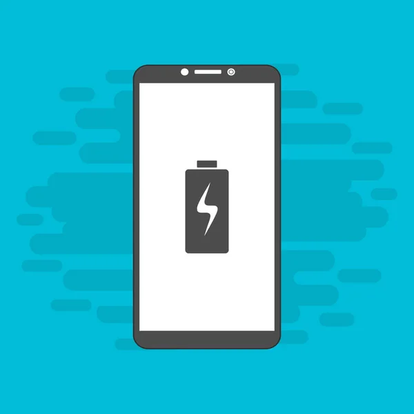 Bateria de carregamento ícone de smartphone plana. Indicador de nível da bateria. Situação. Ícone da bateria. vector bateria elétrica — Vetor de Stock