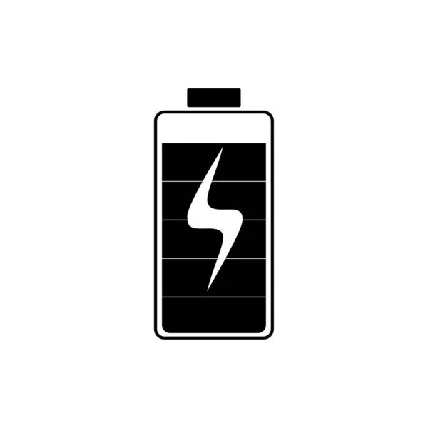 Akkuladung flach Symbol. Batteriestandsanzeige. Status. Akku-Symbol. elektrischer Akku-Vektor — Stockvektor