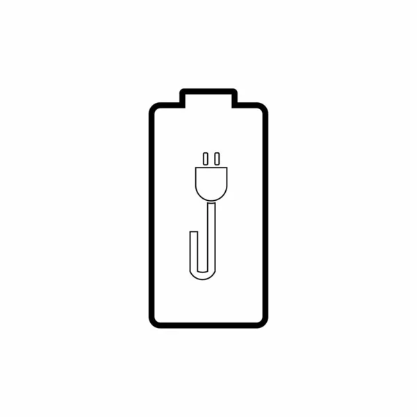 Charge Laptop Flat Illustration Power Plug Vector Icon Design — Stock Vector