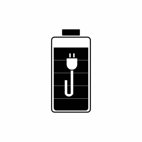 Opladen Laptop Platte Illustratie Power Plug Vector Pictogram Ontwerp — Stockvector