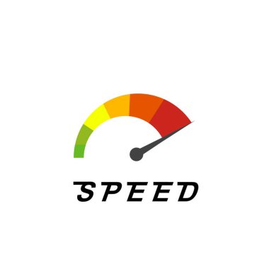 Site Hız Testi Hızlı ya da Yavaş Yükle Seo ve Geliştirme Hız ölçer Bilgisayar Teknolojisi ile. Vektör illüstrasyonu - Vektör