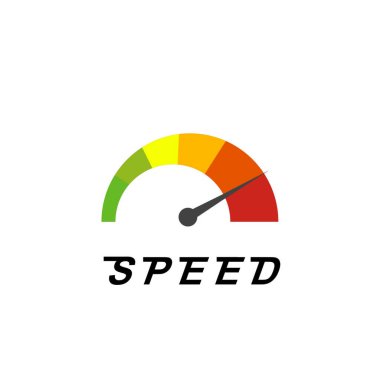 Site Hız Testi Hızlı ya da Yavaş Yükle Seo ve Geliştirme Hız ölçer Bilgisayar Teknolojisi ile. Vektör illüstrasyonu - Vektör