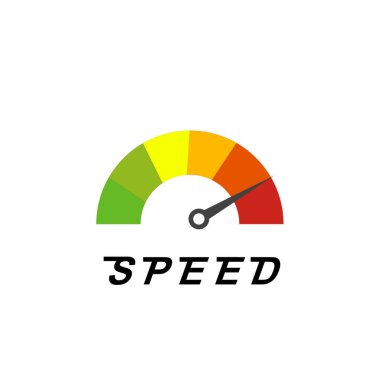 Site Hız Testi Hızlı ya da Yavaş Yükle Seo ve Geliştirme Hız ölçer Bilgisayar Teknolojisi ile. Vektör illüstrasyonu - Vektör