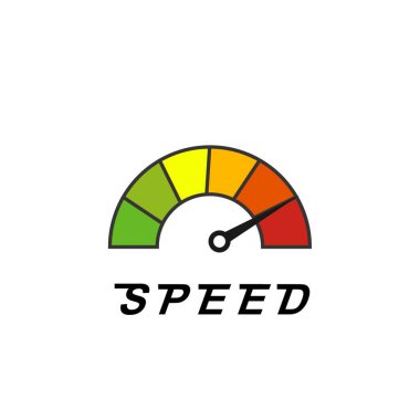 Site Hız Testi Hızlı ya da Yavaş Yükle Seo ve Geliştirme Hız ölçer Bilgisayar Teknolojisi ile. Vektör illüstrasyonu - Vektör