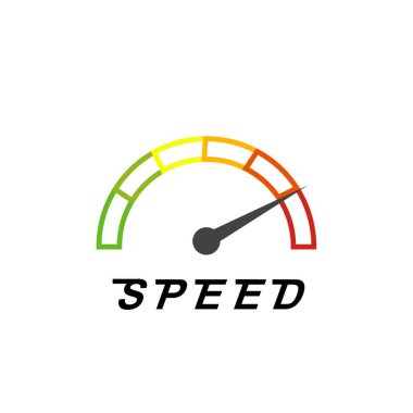 Site Hız Testi Hızlı ya da Yavaş Yükle Seo ve Geliştirme Hız ölçer Bilgisayar Teknolojisi ile. Vektör illüstrasyonu - Vektör