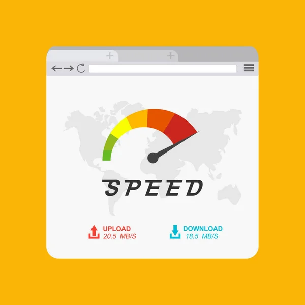 Modern Speedometer Internet Speed Website Speed Loading Time Vector Stock — Stock Vector