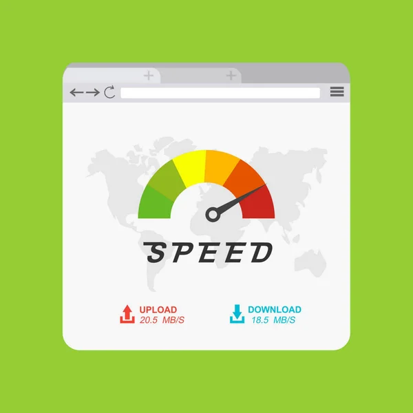 Nowoczesny Prędkościomierz Internet Speed Czas Ładowania Strony Internetowej Ilustracja Wektora — Wektor stockowy