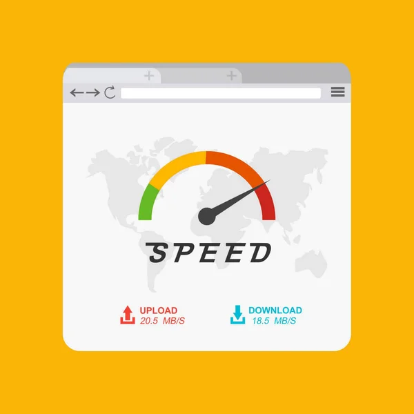 Velocímetro Moderno Velocidade Internet Tempo Carregamento Velocidade Site Ilustração Estoque — Vetor de Stock