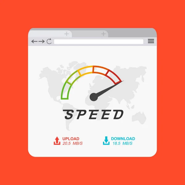 Modern Speedometer Internet Speed Website Speed Loading Time Vector Stock — Stock Vector