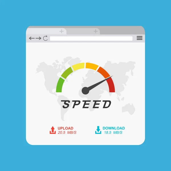 Nowoczesny Prędkościomierz Internet Speed Czas Ładowania Strony Internetowej Ilustracja Wektora — Wektor stockowy