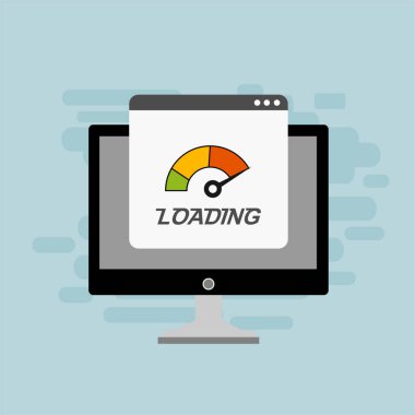 Hız testi ikon vektörlü dizüstü bilgisayar. Kullanımı kolay ve son derece özelleştirilebilir