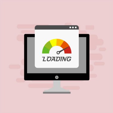 Hız testi ikon vektörlü dizüstü bilgisayar. Kullanımı kolay ve son derece özelleştirilebilir