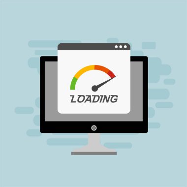 Hız testi ikon vektörlü dizüstü bilgisayar. Kullanımı kolay ve son derece özelleştirilebilir