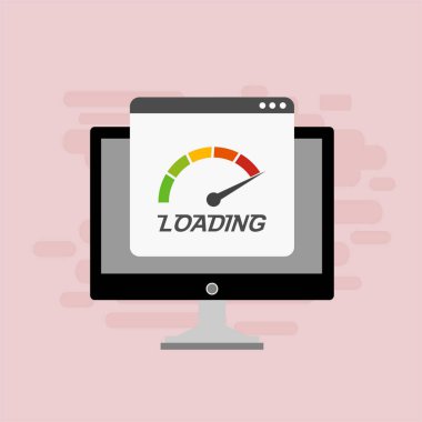 Hız testi ikon vektörlü dizüstü bilgisayar. Kullanımı kolay ve son derece özelleştirilebilir