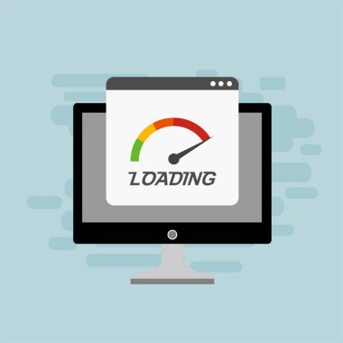 Hız testi ikon vektörlü dizüstü bilgisayar. Kullanımı kolay ve son derece özelleştirilebilir