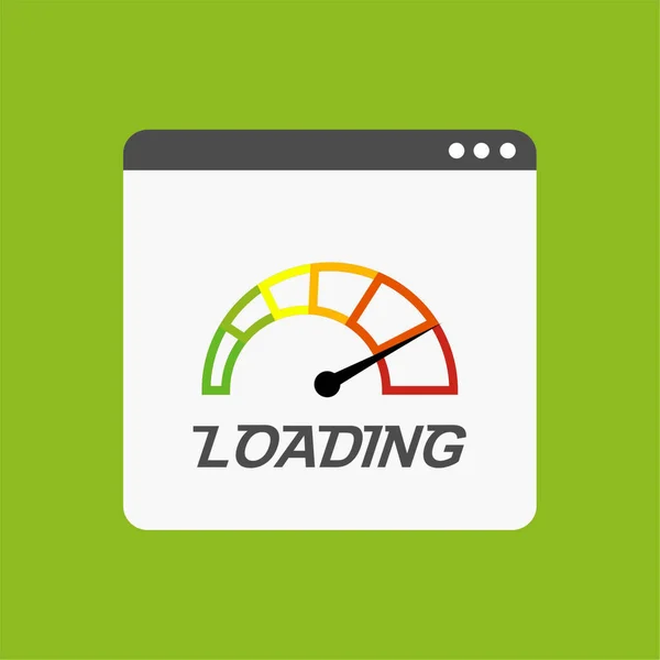Site Speed Test Concept Development Speedometer Web Browser Technology Inglés — Vector de stock