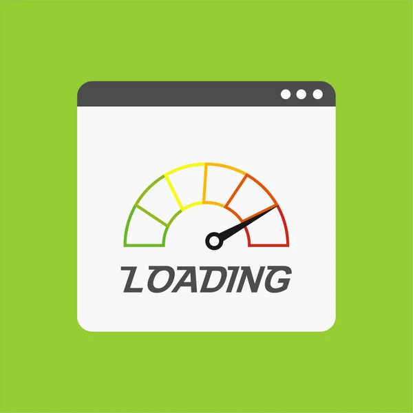 Site Speed Test Concept Development Speedometer Web Browser Technology Inglés — Vector de stock