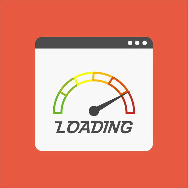 Site Speed Test Concept Development Speedometer Web Browser Technology Inglés — Vector de stock