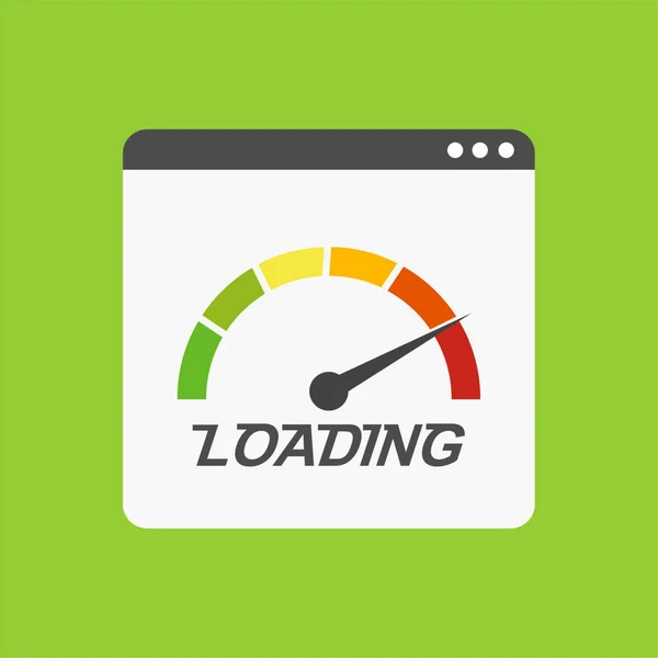 Site Speed Test Concept Development Speedometer Web Browser Technology Inglés — Vector de stock