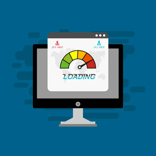Modèle Vectoriel Icône Accélération Ordinateur Portable Concept Essai Vitesse Site — Image vectorielle