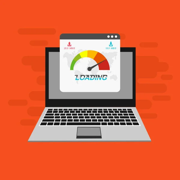 Concepto Prueba Velocidad Del Sitio Carga Rápida Lenta Sitio Web — Archivo Imágenes Vectoriales