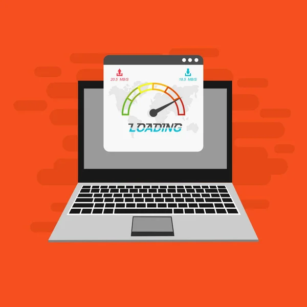 Conceito Teste Velocidade Site Carga Rápida Lenta Site Vetor Aplicativo —  Vetores de Stock