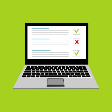 Çevrimiçi araştırma. İnternet araştırması, mobil anket, oy veren vektör konsepti. Kullanımı kolay ve son derece kişiselleştirilebilir. Renkli arkaplanda izole edilmiş modern vektör illüstrasyon kavramı.