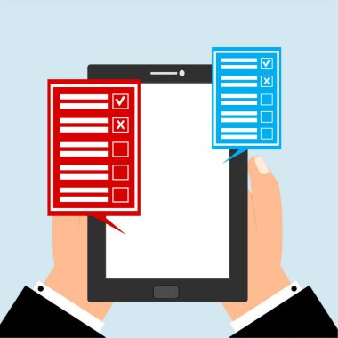 Sayısal Tablette İşadamı Çevrimiçi Araştırma Formu Dolduruyor