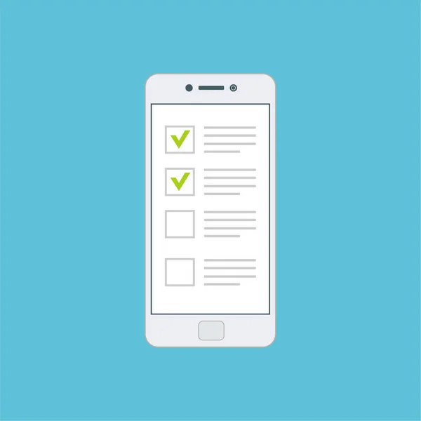 Online Umfrage Formular Checkliste Vektorillustration Flaches Design Fragebogen Konzepte Für — Stockvektor
