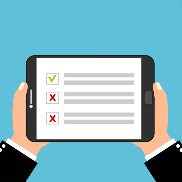 Akıllı telefon ekranında işaretler. El ele tutuşan akıllı telefon, parmak dokunmalı ekran. İşaretler ve işaretler
