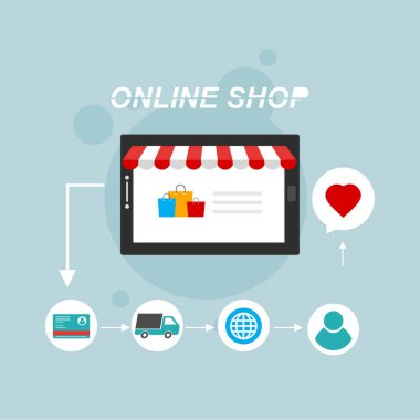 Cep telefonu ödemeleri. Vektör çizimi. Çalışma akışı şablonu, bayrak, pazarlama, bilgi grafikleri için kullanılabilir.