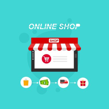 Cep telefonu ödemeleri. Vektör çizimi. Çalışma akışı şablonu, bayrak, pazarlama, bilgi grafikleri için kullanılabilir.