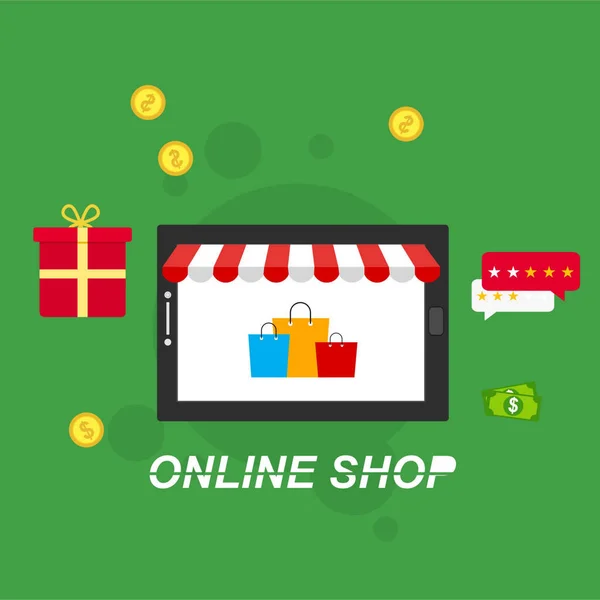App Shopping Online Regali Articoli Shopping Carte Credito Buoni Sconto — Vettoriale Stock