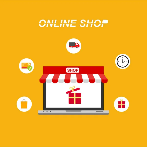 Shopping Online Sul Sito Web Mobile Application Vector — Vettoriale Stock