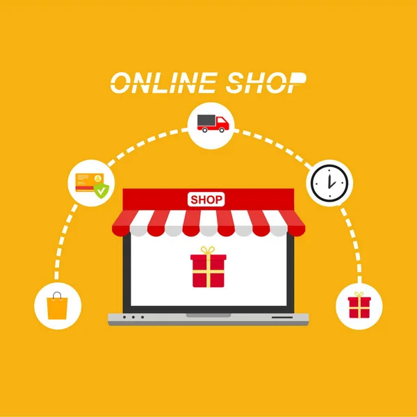 Shopping Online Sul Sito Web Mobile Application Vector — Vettoriale Stock