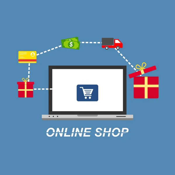 Mobile Marketing Online Shopping — Stock Vector