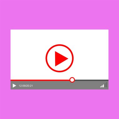 Modern video oynatıcı web ve mobil uygulamaları düz stil tasarım şablonu. Vektör çizim