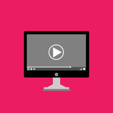 Web ve mobil uygulamalar, vektör çizim için video oynatıcı arabirimi şablonu