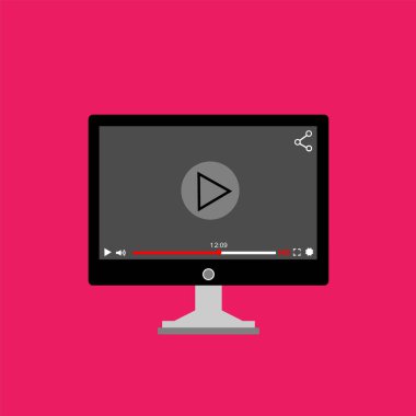 Web ve mobil uygulamalar, vektör çizim için video oynatıcı arabirimi şablonu