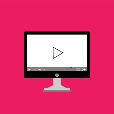 Web ve mobil uygulamalar, vektör çizim için video oynatıcı arabirimi şablonu