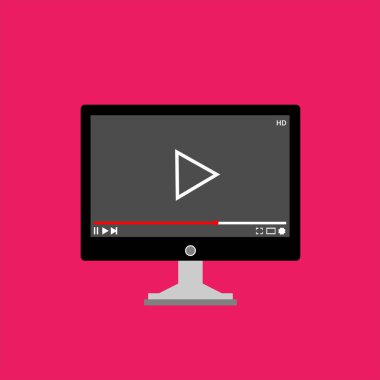 Web ve mobil uygulamalar, vektör çizim için video oynatıcı arabirimi şablonu