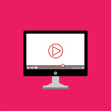 Web ve mobil uygulamalar, vektör çizim için video oynatıcı arabirimi şablonu