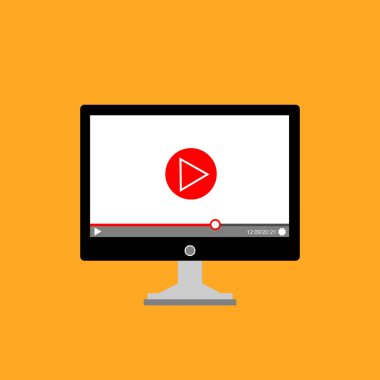 Web ve mobil uygulamalar, vektör çizim için video oynatıcı arabirimi şablonu